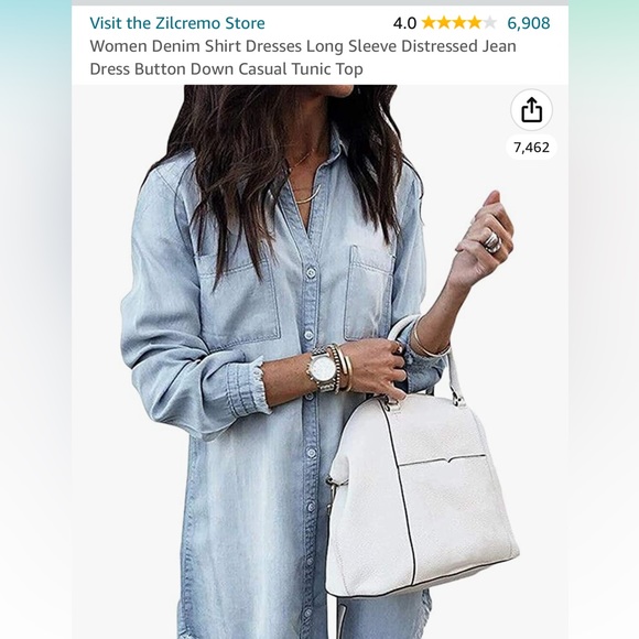 Chambray Button Down Dress - Picture 5 of 6